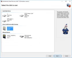 DiskInternals Video Recovery™ Video Recovery - выберите носитель, например жесткий диск.