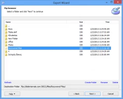 DiskInternals Data Recovery Software Export Wizard - FTP browser