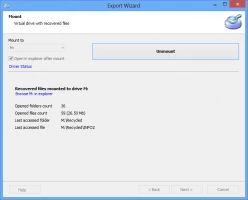 DiskInternals Data Recovery Software export wizard - unmount